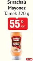 TAMEK SRİRACHALI MAYONEZ 320 G fiyat ve kampanya bilgisi